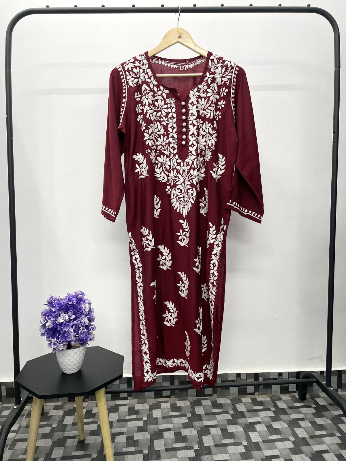 Heer Chikankari Muslin Silk Kurta