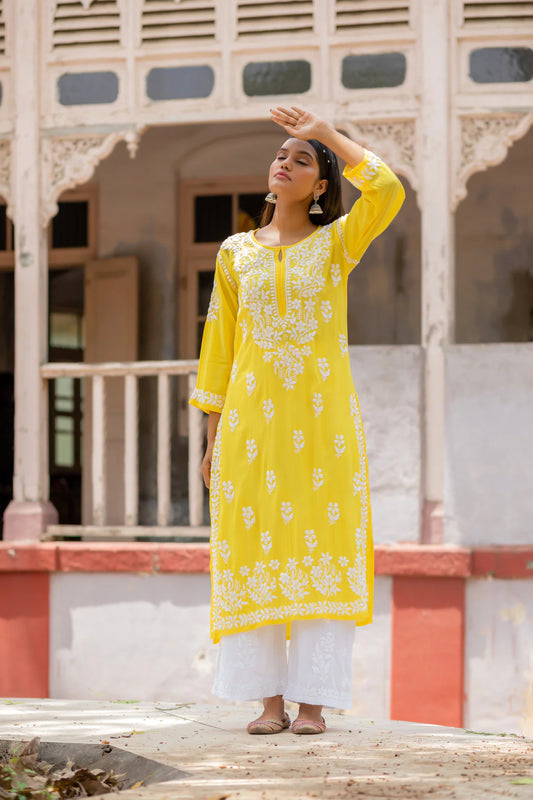 Phool Chikankari Kurta/Set