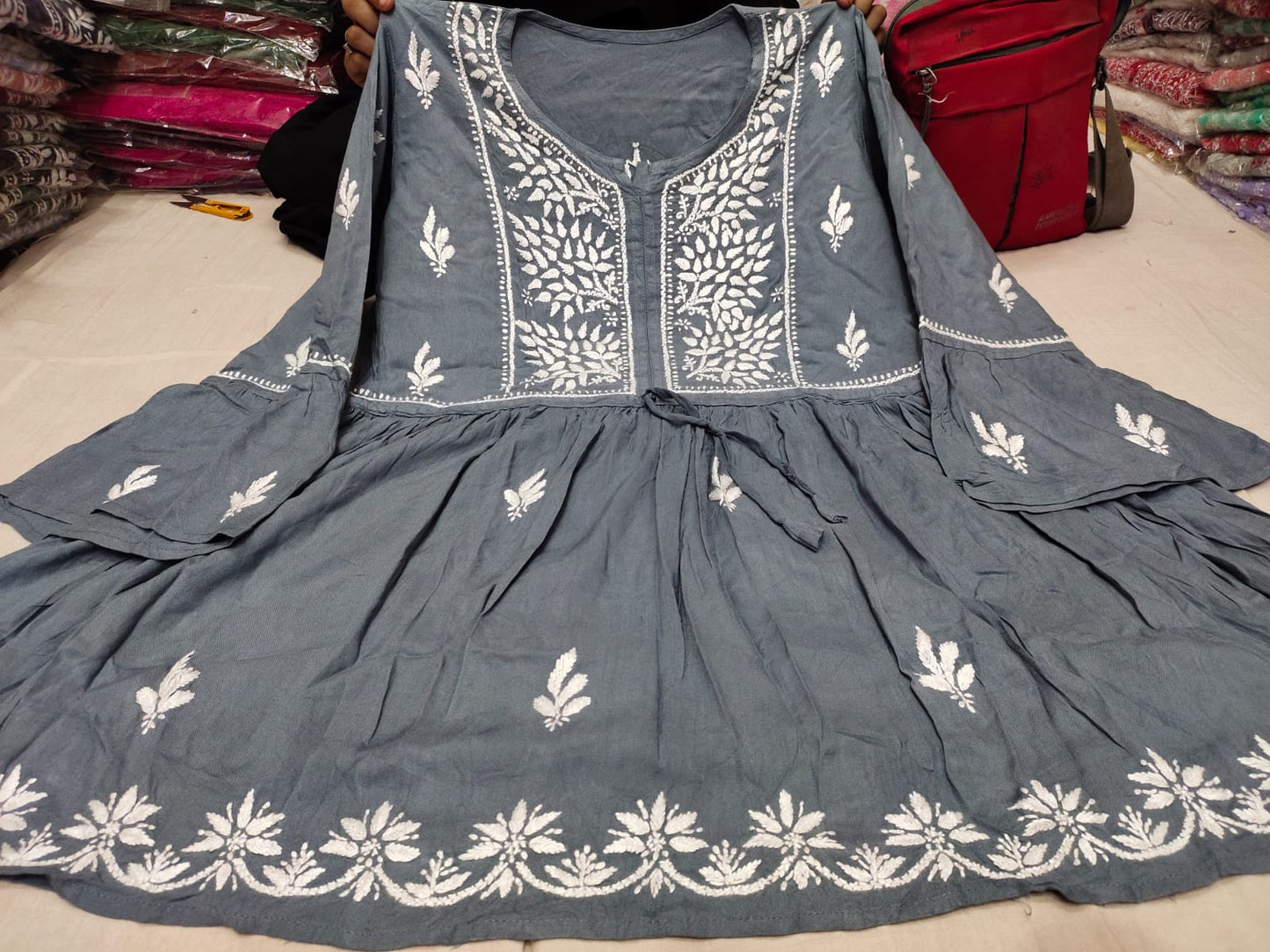 Gulmehndi Chikankari Top